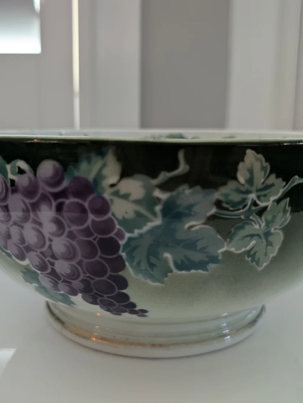 Antique K&G Luneville France Grape Harvest Punch Bowl Keller & Guérin Faience 10